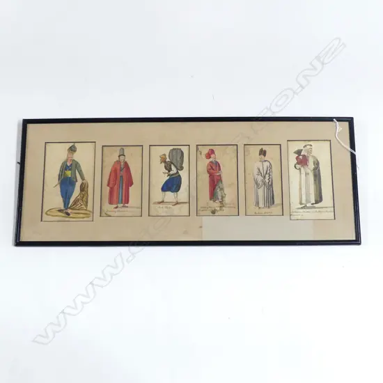 FRAMED W/C  6 ORIENTAL GENTLEMAN H250 L630MM