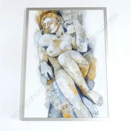 LOUISE PASTERITTI, 'MICHELANGELO DAWN', MIXED MEDIA ON CANVAS, SIGNED, 700 x510mm