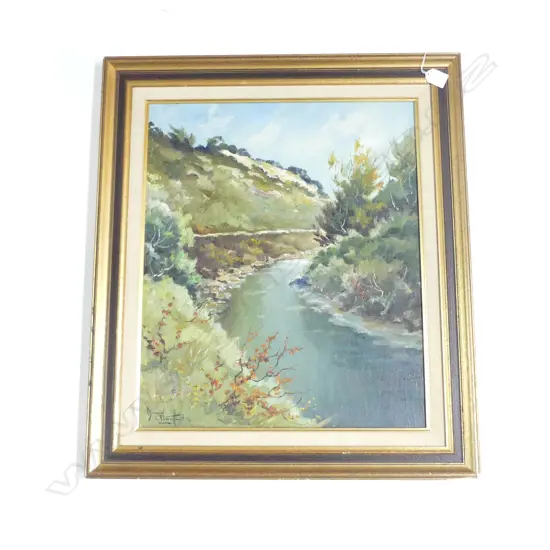 MARIO PINETTI, CHANAL du LACHEREAU, OIL ON CANVAS, EARLY-MID 20THC, 540 x 450mm