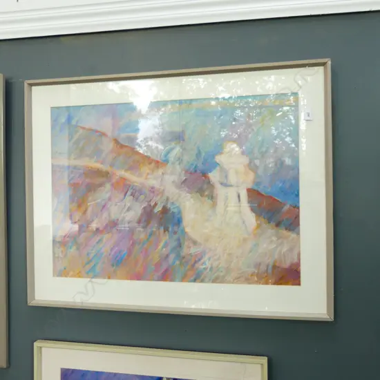 SIMON PAYTON, UNTITLED (CAPE REINGA LIGHTHOUSE IN LANDSCAPE), ACRYLIC ON PAPER 555x785mm