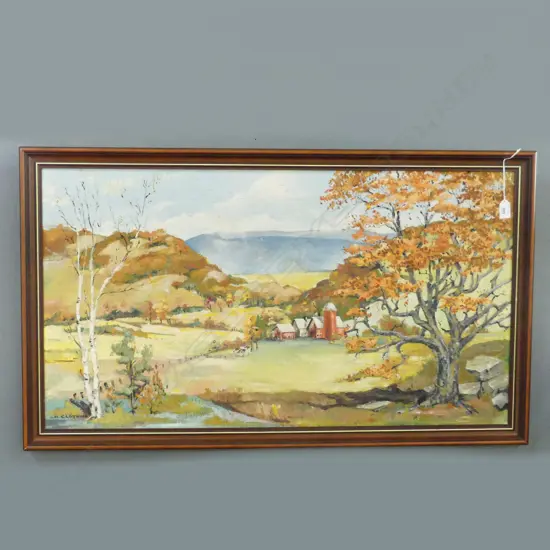 S.H. CLOTHIER OIL ON CANVAS COUNTRY SCENE 500 x 910mm