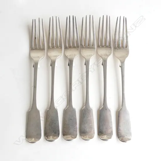 SET OF 6 VICT S/SILVER DESSERT FORKS 263GMS