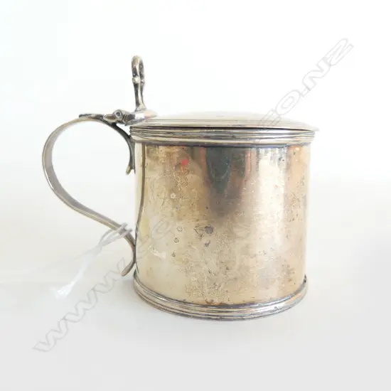 GEO S/SILVER GLASS LINED MUSTARD POT SILVER WEIGHT 101GMS