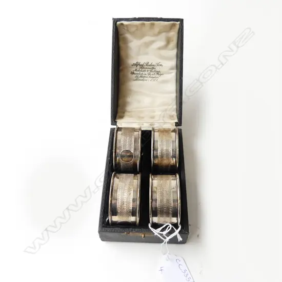 4 STG SILVER NAPKIN RINGS, 65gms