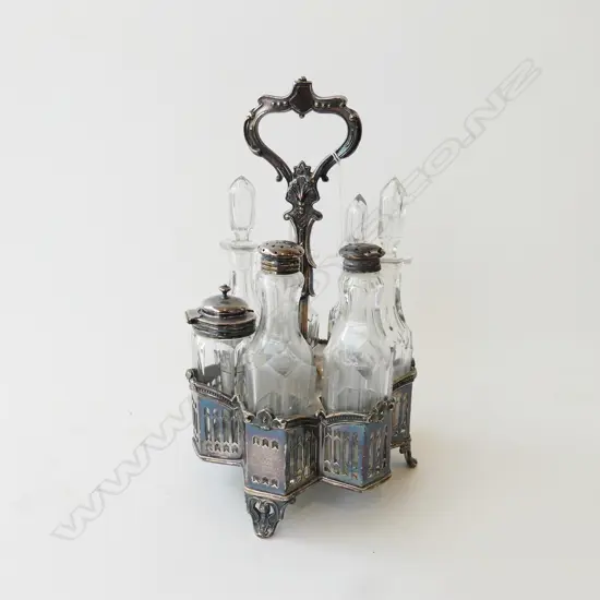 EP CRUET w. 7 CRYSTAL BOTTLES H.290mm...