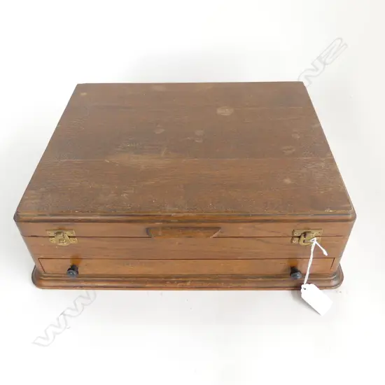 EP 6 PLACE CUTLERY CANTEEN w. IVORINE 'BONE' HANDLED KNIVES & FISH SET IN DRAWER 