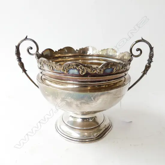 STG SILVER FOOTED BOWL, B'HAM 1907 526gms FAULTS TO BASE