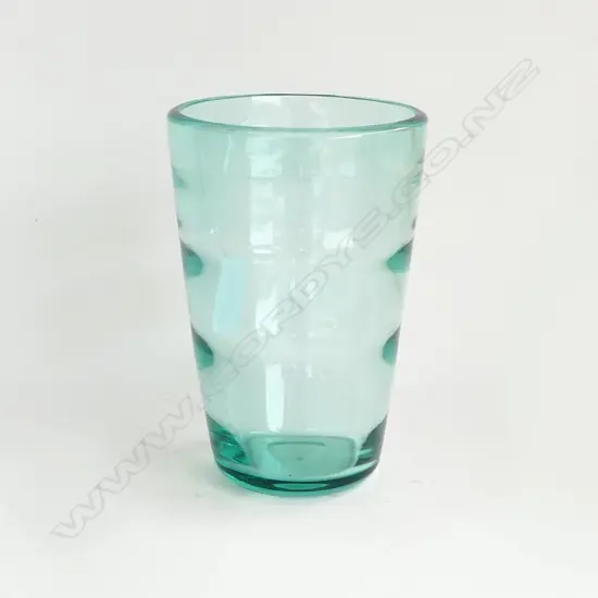 WHITE FRIARS GREEN GLASS VASE H200MM