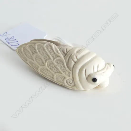 JAPANESE CARVED IVORY NETSUKE  CICADA