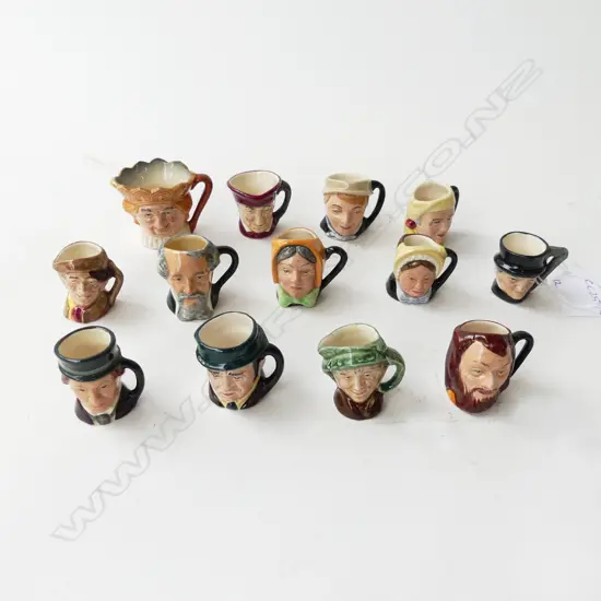 13 ROYAL DOULTON TINY CHARACTER JUGS H.35mm