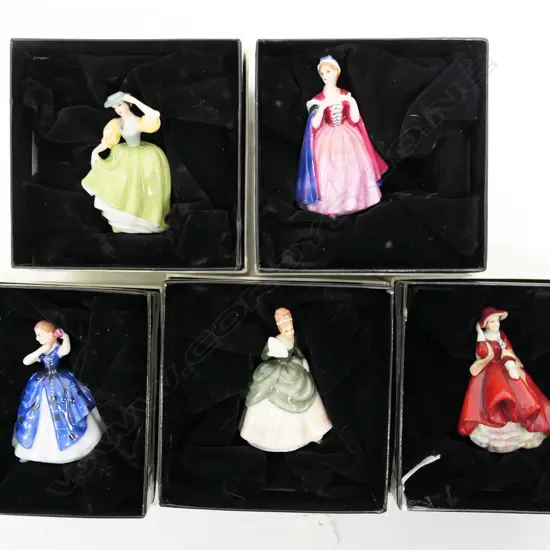 5 ROYAL DOULTON MINIATURE LADIES H.65mm