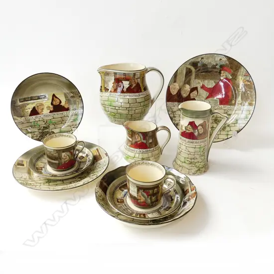 11 PCES ROYAL DOULTON JACKDAW OF RHEIMS; 3 PLATES 240mm dia, 3 JUGS H.160mm, 2 C/S, BOWL