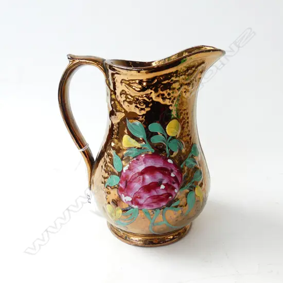 OLD ENGLISH LATE 19THC LUSTRE JUG, H.180mm