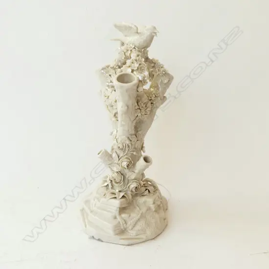 LG BELLEEK MULTI POSEY CENTRE PIECE VASE, faults H.330mm black mark