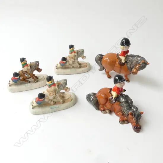 5 NORMAN THELWELL BESWICK HORSE &amp; RIDER ORNS L130MM LONGEST