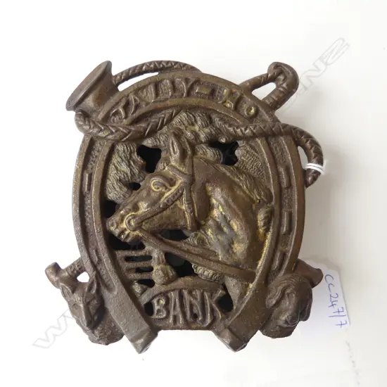 &#x27;TALLY-HO&#x27; CAST IRON MONEY BANK H.115mm