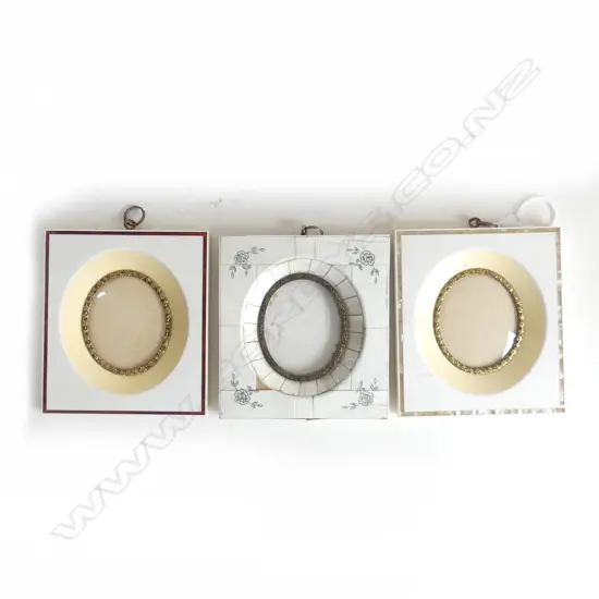 3 VINTAGE IVORY FRAMES (1 WITH FAULTS)