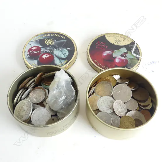 2 TINS VINTAGE COINS