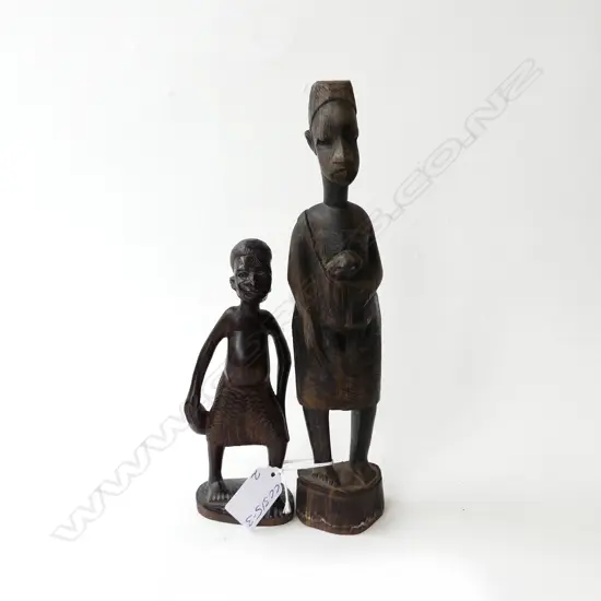 x2 Hardwood African figures