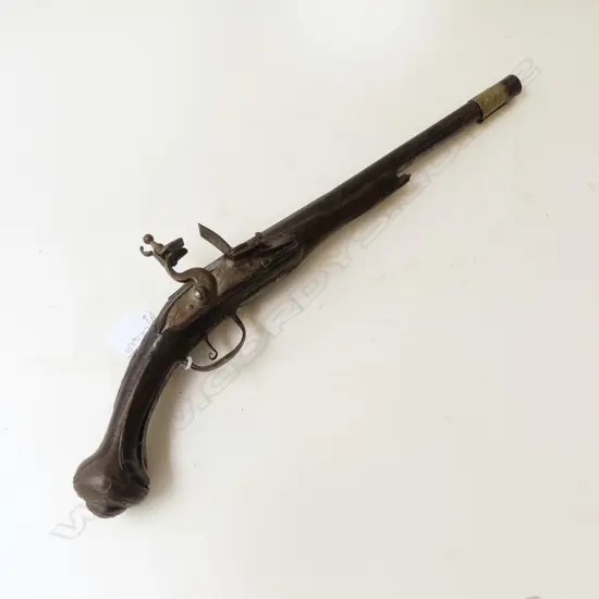 ANTIQUE TURKISH FLINTLOCK PISTOL L.480mm No Fire Arms License Required.