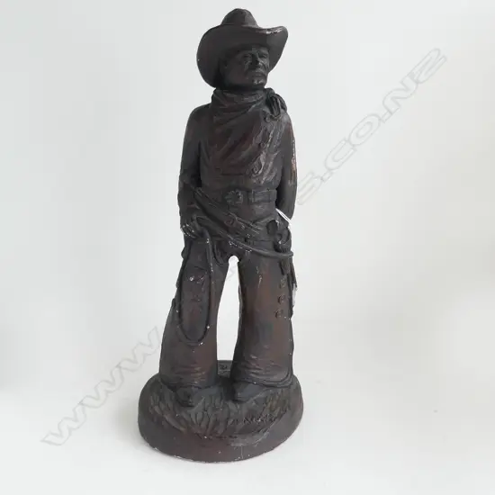 CERAMIC STATUETTE OF COWBOY, INSCRIBED 'LARGO' ON BASE, H.340mm (surface damage)