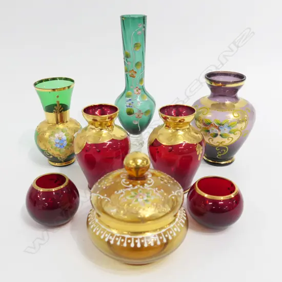 8 PCES VENETIAN GLASS H.205mm