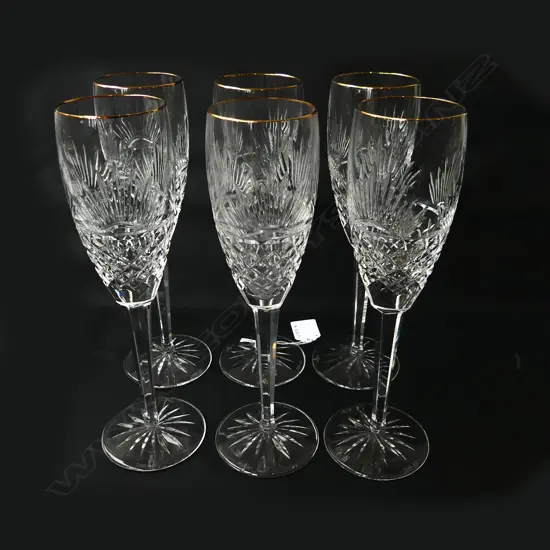 6 WATERFORD CHAMPAGNE FLUTES H.235mm