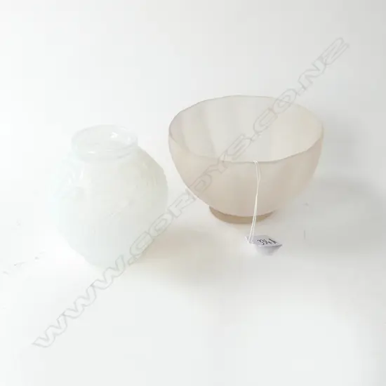 FROSTED ART GLASS BOWL & VASE H.120mm