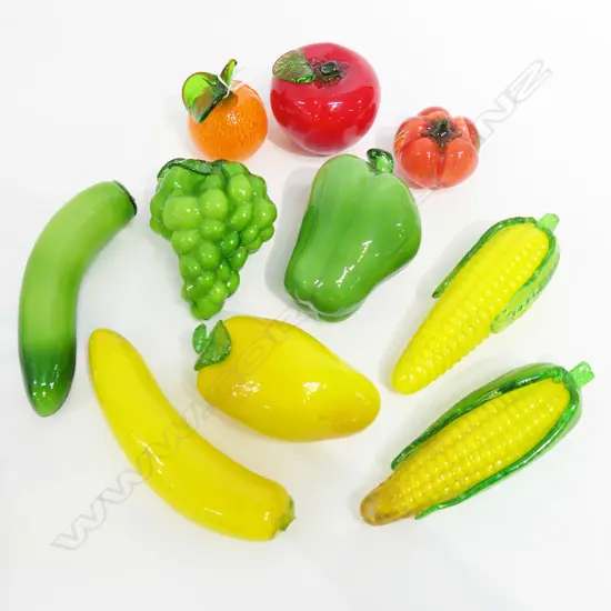10 ART GLASS FRUIT & VEGETABLES H.195mm