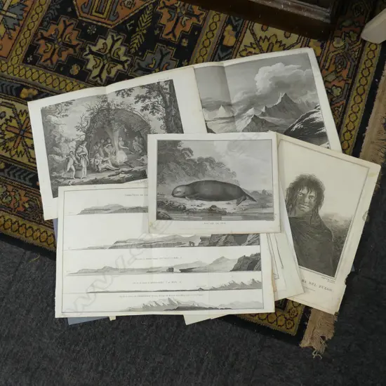 18thC COPPER PLATE ENGRAVINGS OF SOUTH ATLANTIC / ANTARTIC