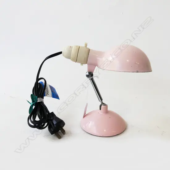 RETRO VINTAGE PINK METAL CLAMP LAMP, CLAMP HOLD 115mm dia