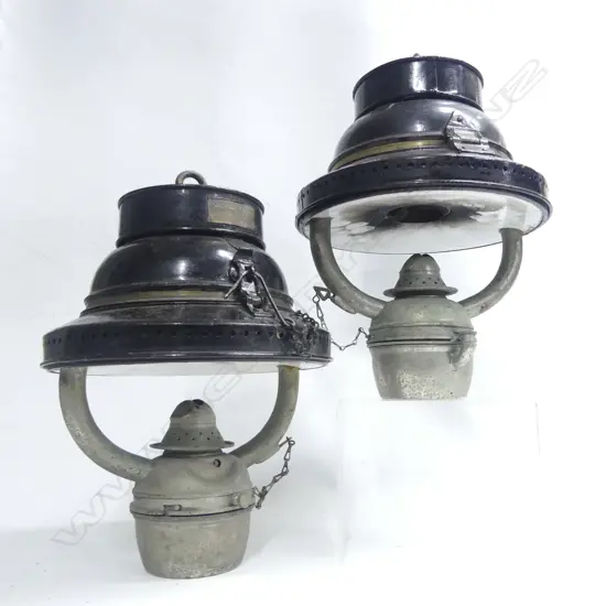 A pair of 19thC Kempthorne Australian Railway lamps,