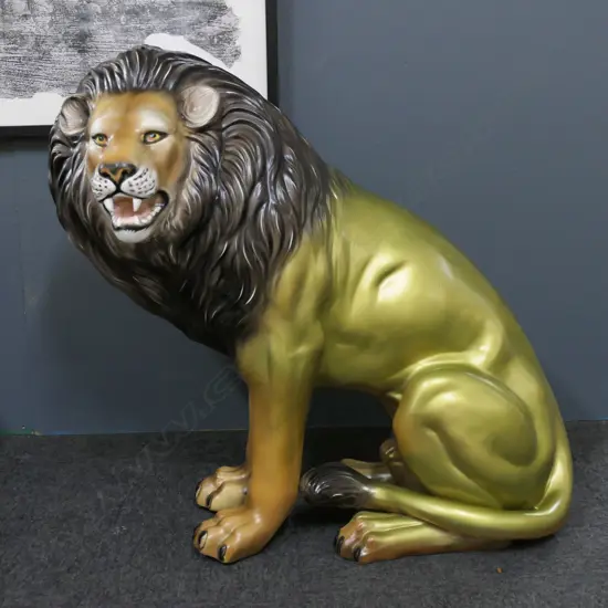 LARGE CERAMIC LION,  H.740mm, SOME FAULTS