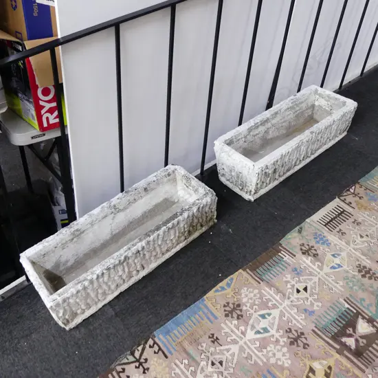 PR WHITE CONCTETE PLANTERS 770x300x325mm