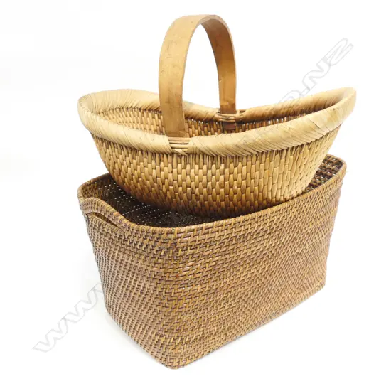 2 WOVEN BASKETS W.525mm