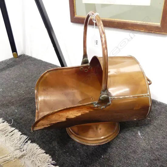 COPPER COAL SCUTTLE L430MM