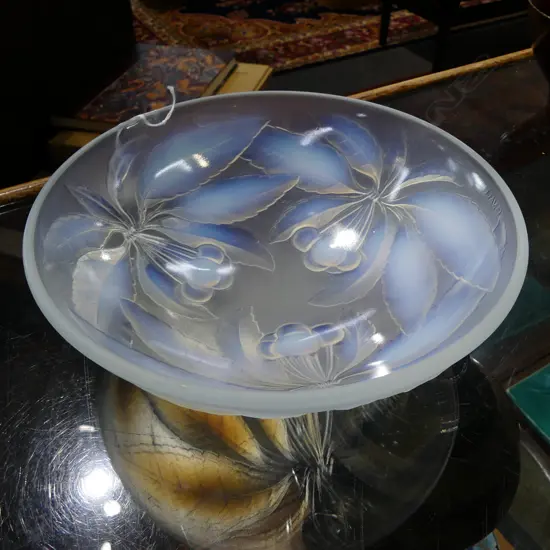 FRENCH GLASS CHERRY BOWL SIGNED G VALLON DIA230MM