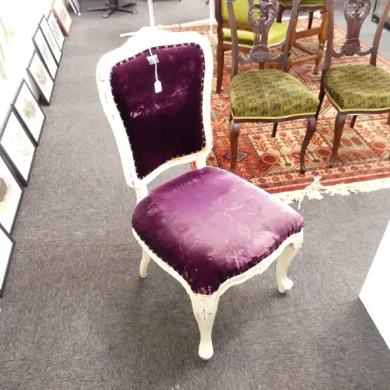 FRENCH STYLE DINING CHAIR IN PURPLE VELVET