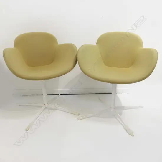 PR COCCOLA SWIVEL CHAIRS BY PARRI ITALY IN CAMEL TONE FABRIC