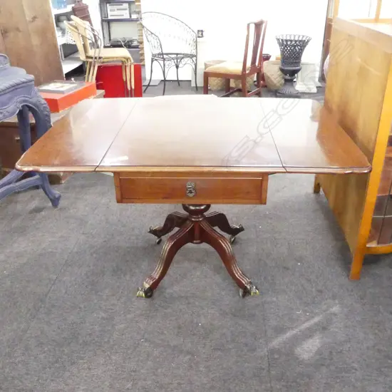 MAHOGANY DROP LEAF TABLE 875x650x750mm