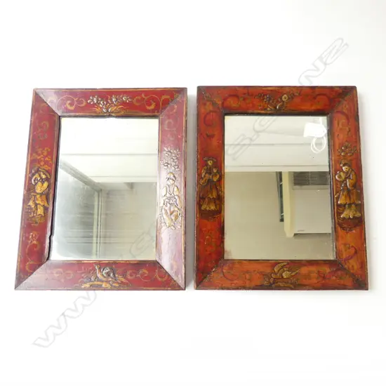 PR ORIENTAL RED LACQUER MIRRORS 360x290mm