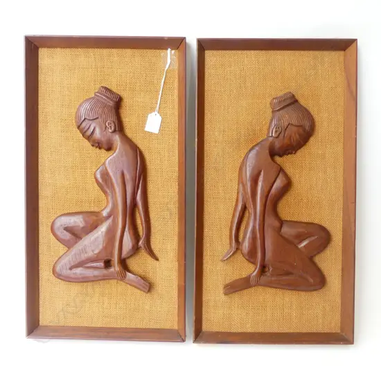 PR RETRO WOODEN ARTWORKS, NUDE FIGURES 535x285mm