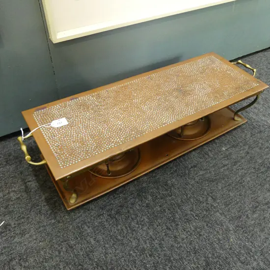 HAMMERED COPPER DOUBLE BURNER W.685mm