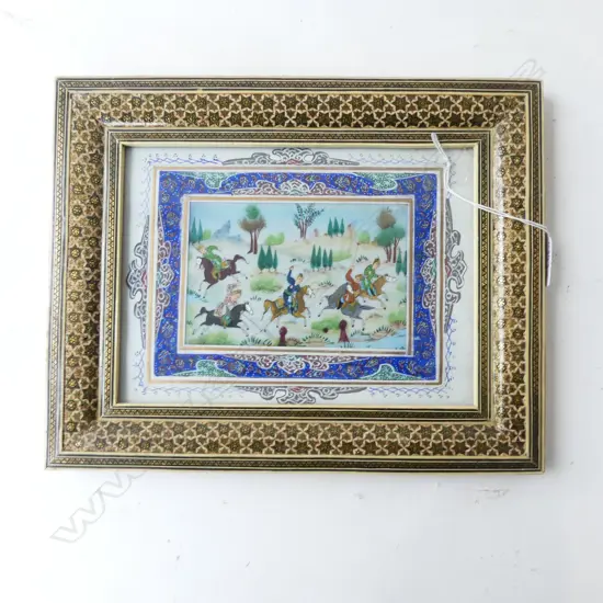 FRAMED PAINTED MUGHAL WORK 245x310mm