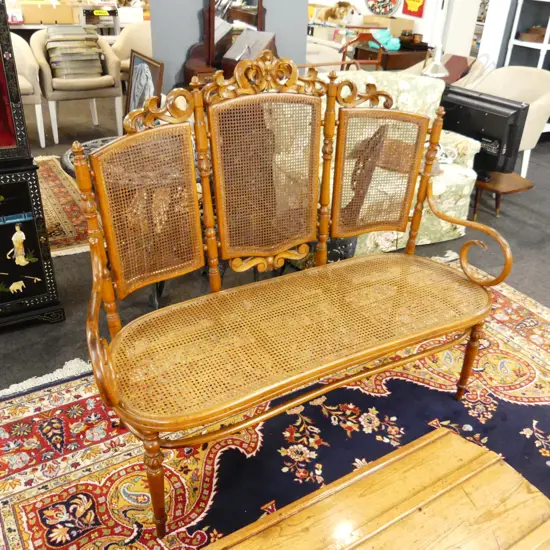 CZECH BENTWOOD & CANE 3-SEATER 1500x550x1200mm