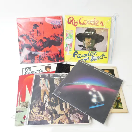 COLLECTION OF 8 VINYLS ; ACDC, VAN MORRISON, VANGELIS ETC