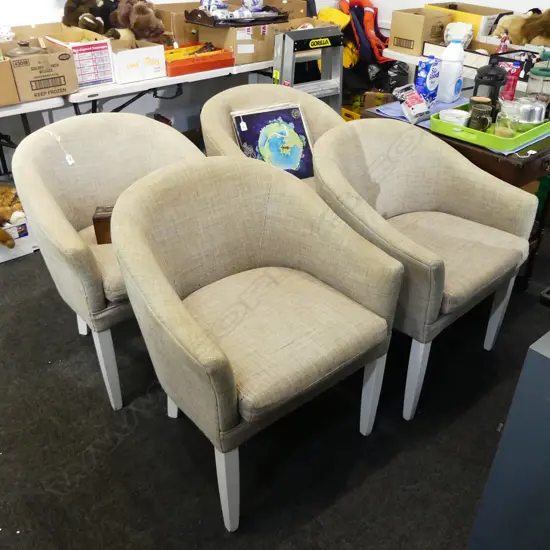 4 DESIGNERS GUILD ARMCHAIRS - SHOWING WEAR