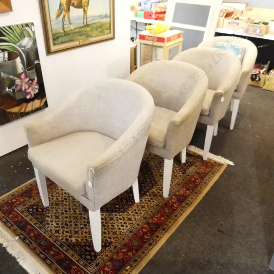 4 DESIGNERS GUILD ARMCHAIRS - SHOWING WEAR