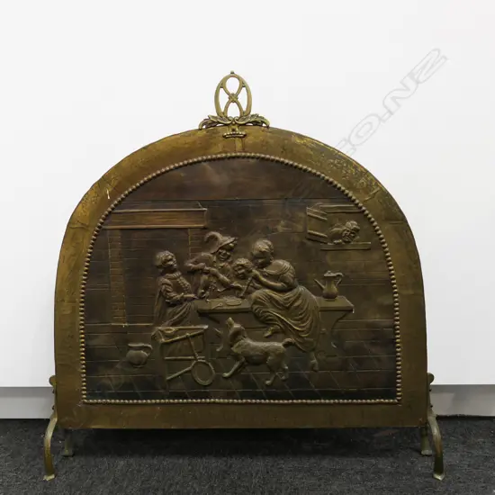 VINTAGE BRASS FIRE SCREEN H760MM