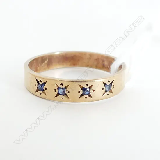 9CT GOLD SAPPHIRE SET RING 1.8GMS SIZE M